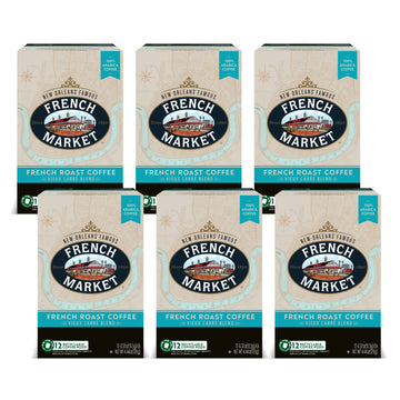 French Market Vieux Carr   Blend French Roast Single Serve Coffee Pods, 12Ct Box (Pack Of 6)