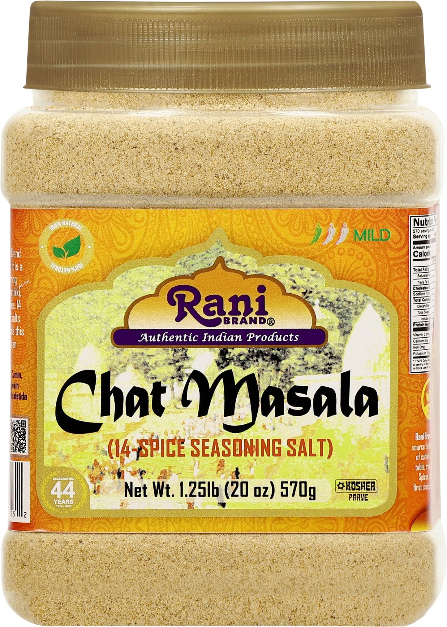 Rani Chat Masala (14 Spice Seasoning Salt) Tangy Indian Seasoning 16.7Oz (1.04Lbs) 475G Pet Jar ~ All Natural | No Msg | Vegan |