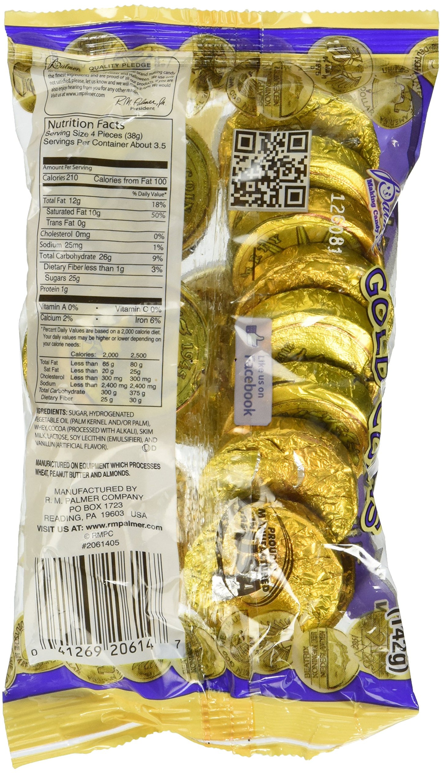 Palmer Gold Coins Solid Milk Chocolate Flavored Coins 5 Oz