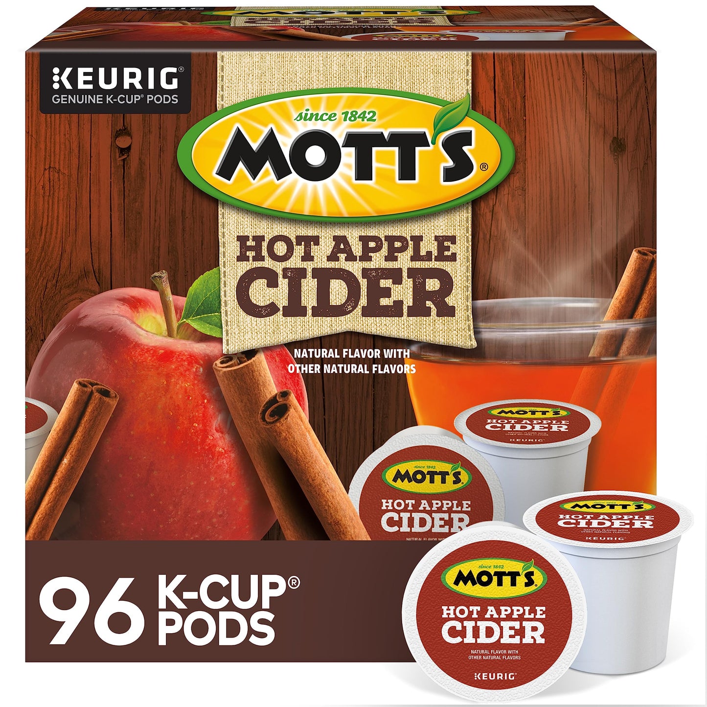 Keurig Motts Apple Cider K-Cup Pods, 96 Count, Coffee Flavor, Single-Serve