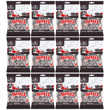 Walkers Nonsuch Liquorice Toffees Bag 5.29 Oz (Pack of 12) - Black Licorice Candy, British Chewy Toffee Candy, Old Fashioned Swe