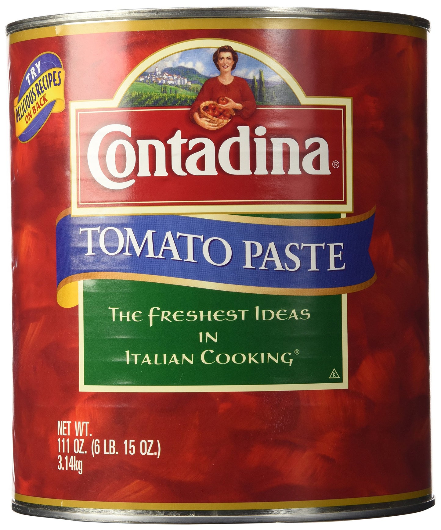 Contadine Tomato Paste, 111-Ounce, 6.93 Pound Pack, Ideal for Cooking and Sauces