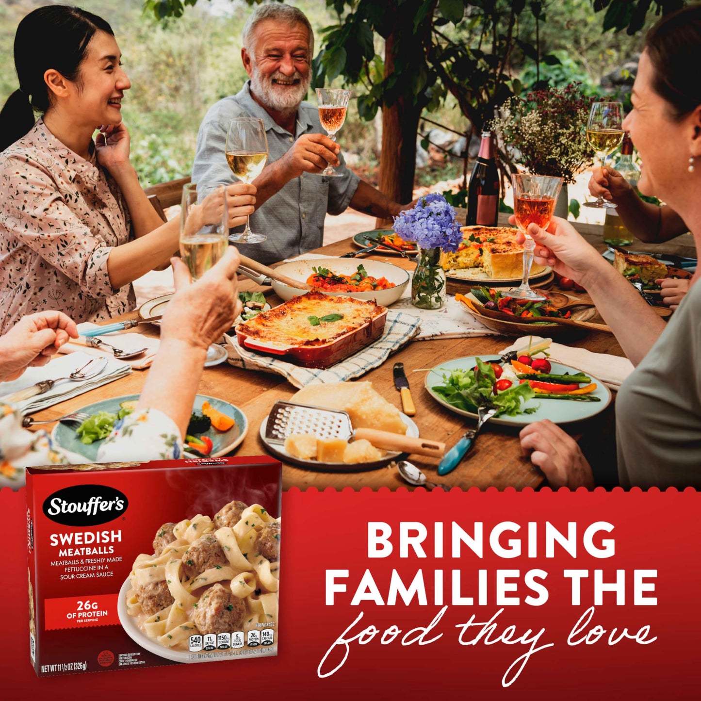 Stouffers Swedish Meatballs, Single Serve, Frozen Pasta, Oven or Microwave Dinner, Single Frozen Meals