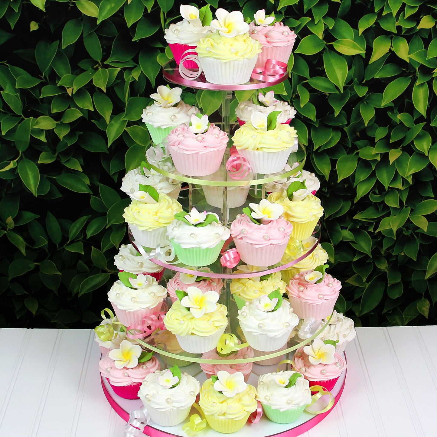 Global Sugar Art Edible Sugar Cake & Cupcake Flowers, 36 Count, Gumpaste, Tropical Flowers with Leaves