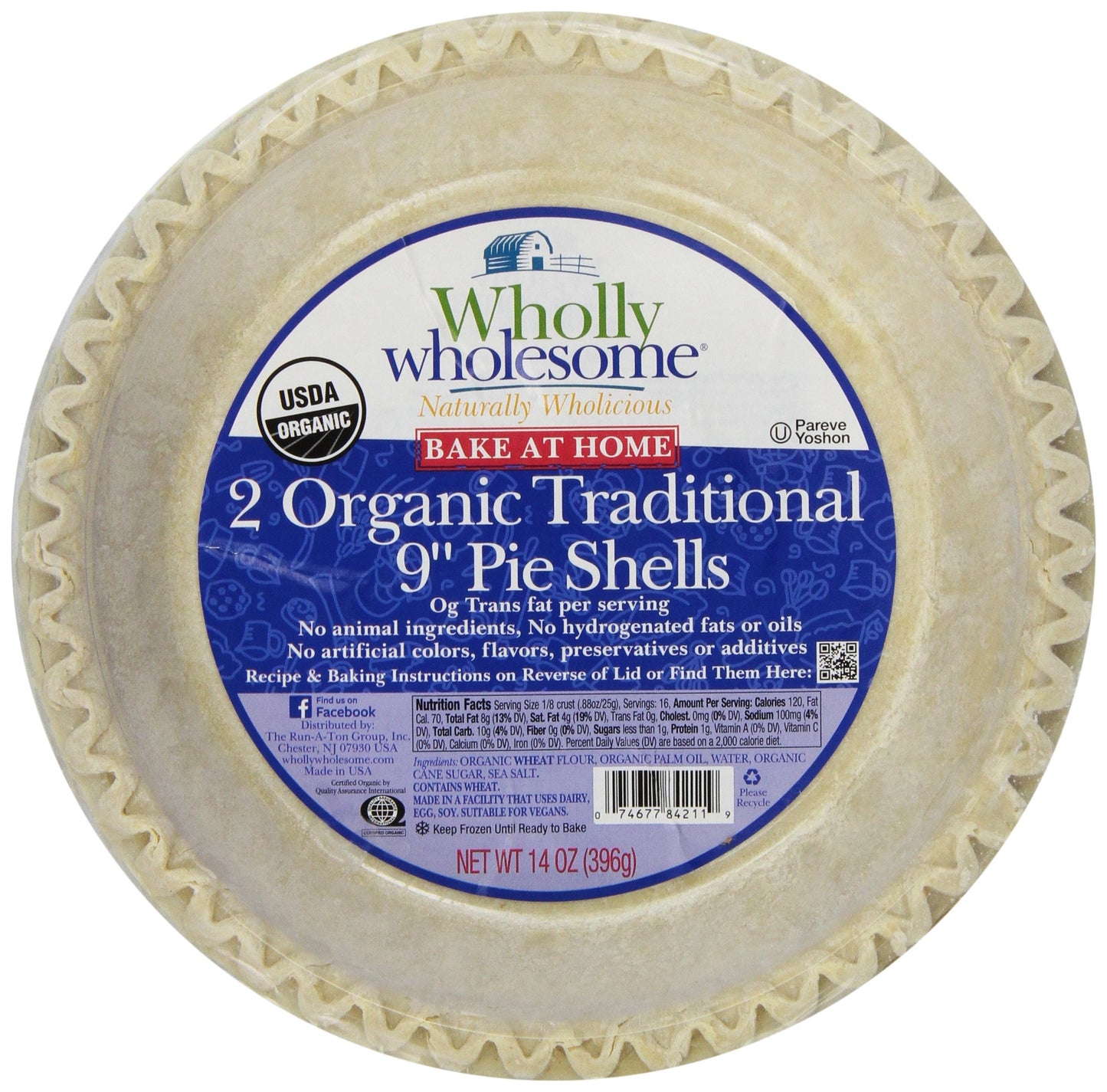 Wholly Wholesome, Pie Shells, Traditional, 2 Count , 14 oz (Frozen)