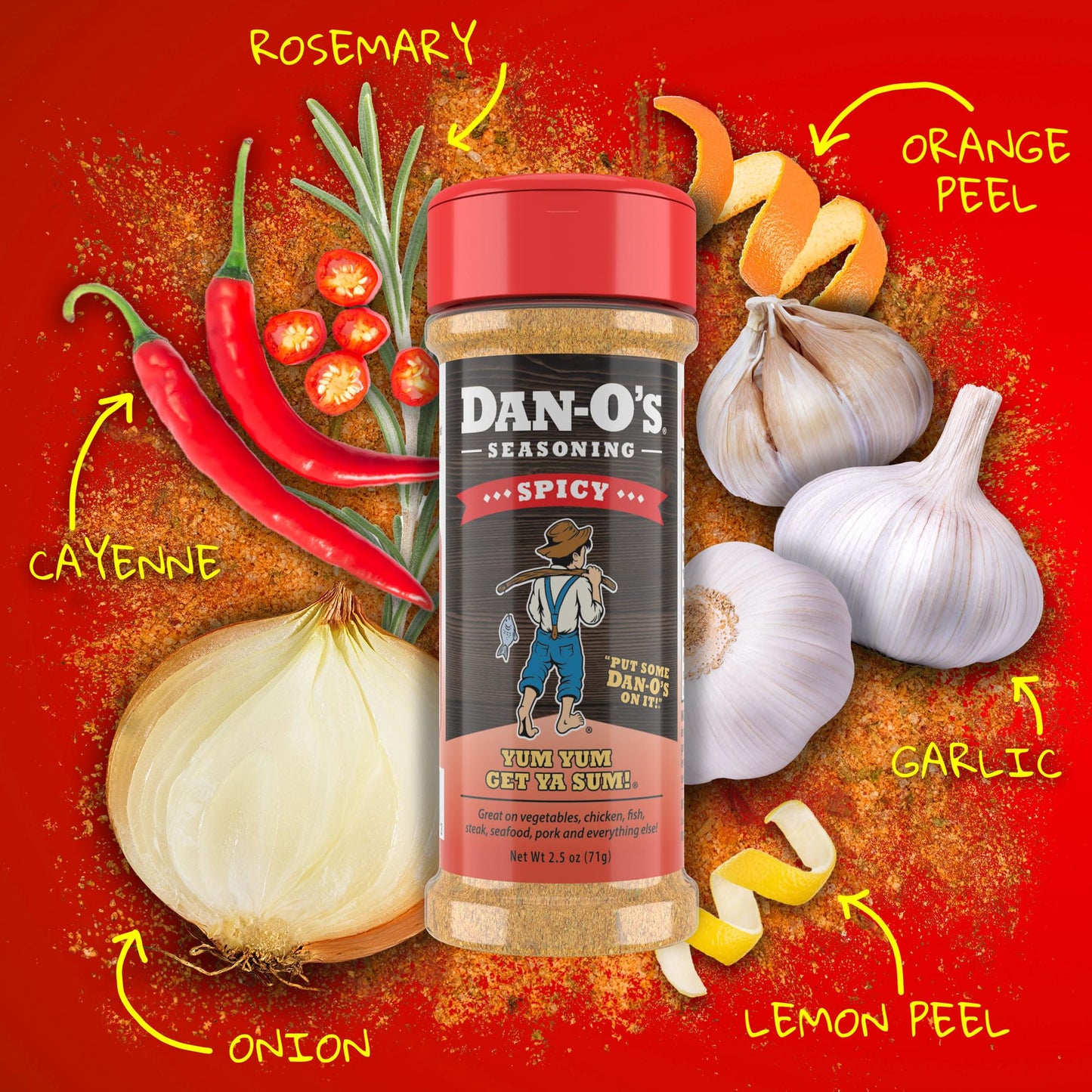 Dan-Os Spicy Seasoning, All-Purpose, Sugar Free, 2.5 oz Bottle