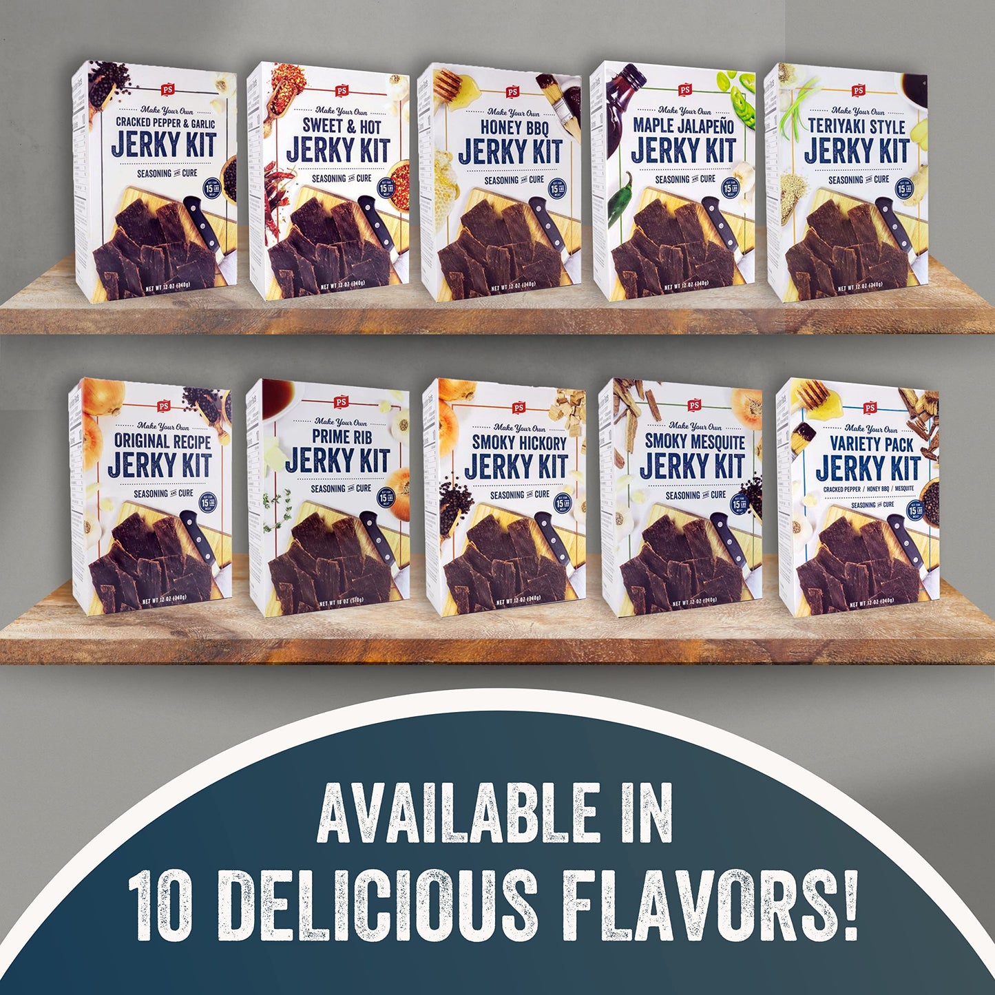 PS Seasoning Jerky Seasoning and Cure Kit (Sweet & Hot) - Grand Champion American Association of Meat Processors Award - Wild Ga