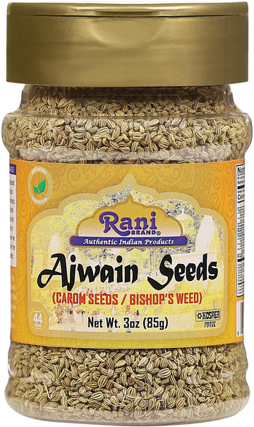 Rani Ajwain Seeds Whole - All Natural, Vegan, Gluten Friendly, NON-GMO, 3oz (85g) PET Jar - Indian Origin