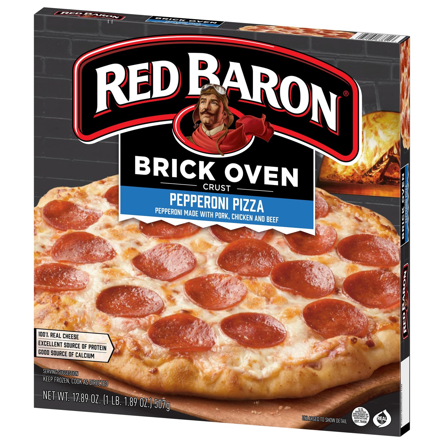 Red Baron Pepperoni Brick Oven Frozen Pizza, 17.89 Oz