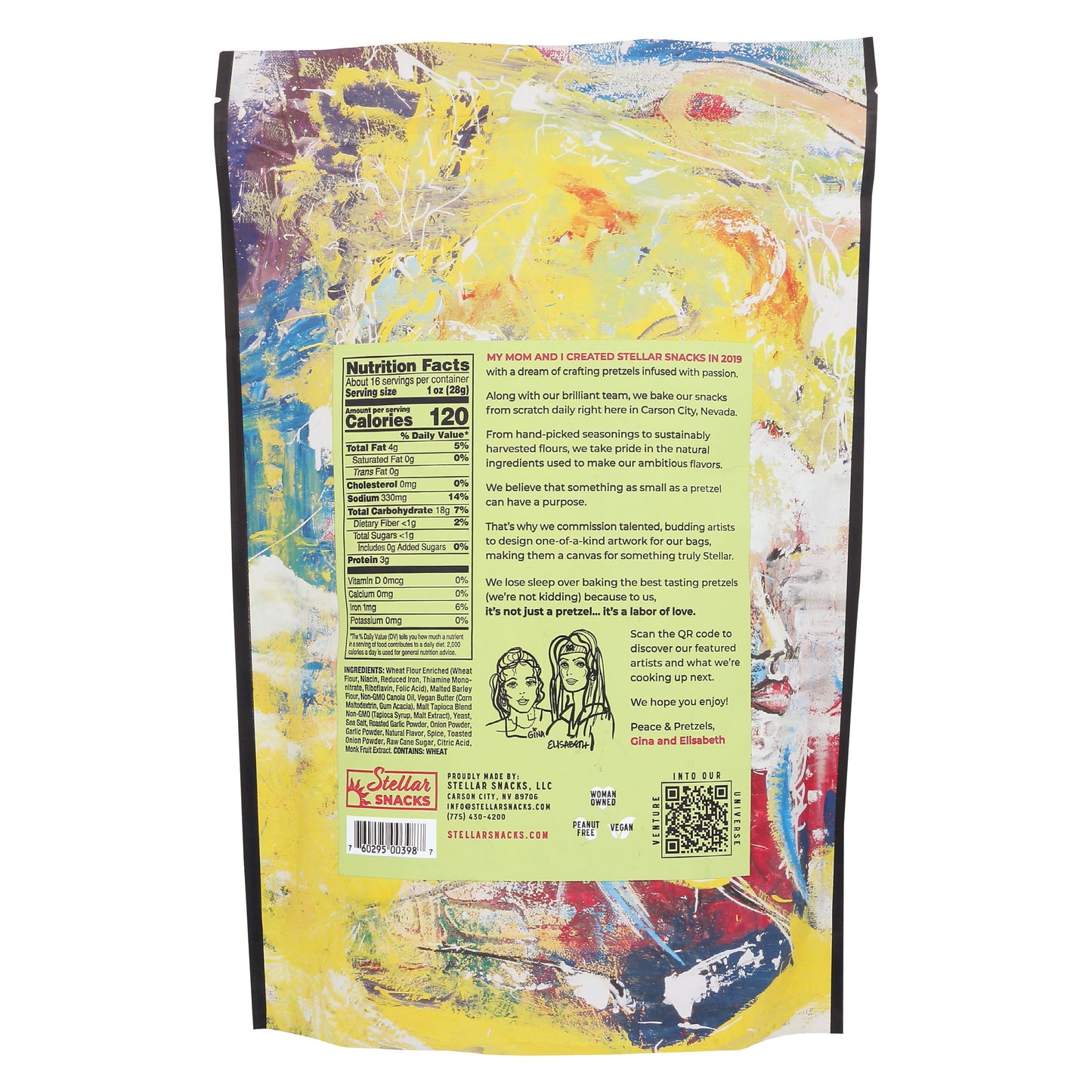 STELLAR SNACKS Bold & Herby Pretzels, Vegan Gourmet Snack, 16 Oz Resealable Bag, Non-GMO, Model 0760295003987