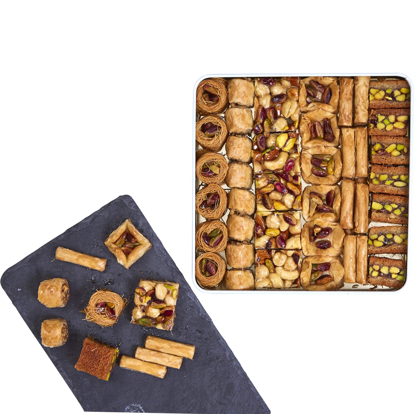 Cerez Pazari Baklava Pastry Gift Box Halal Snacks 1.32Lbs E Apprx.45-48 Pcs | Turkish Dessert Ideal For Fathers Day Gift