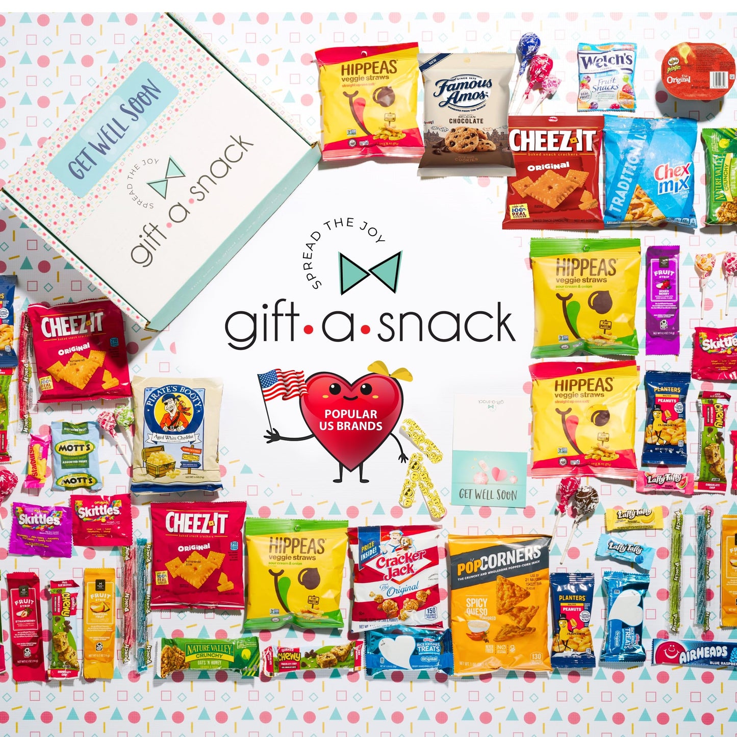 Gift A Snack - Get Well Soon Snack Box Variety Pack Care Package + Greeting Card (45 Count) Feel Better Sweet  Gift Basket  Candies Chips ers Bars - Cravy Food Assortments & Variety Gifts