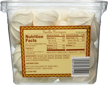 Trader Joe's Vanilla Meringues, Fat Free, 7.76oz (Pack of 2) - Delicious Treats for Guilt-Free Snacking