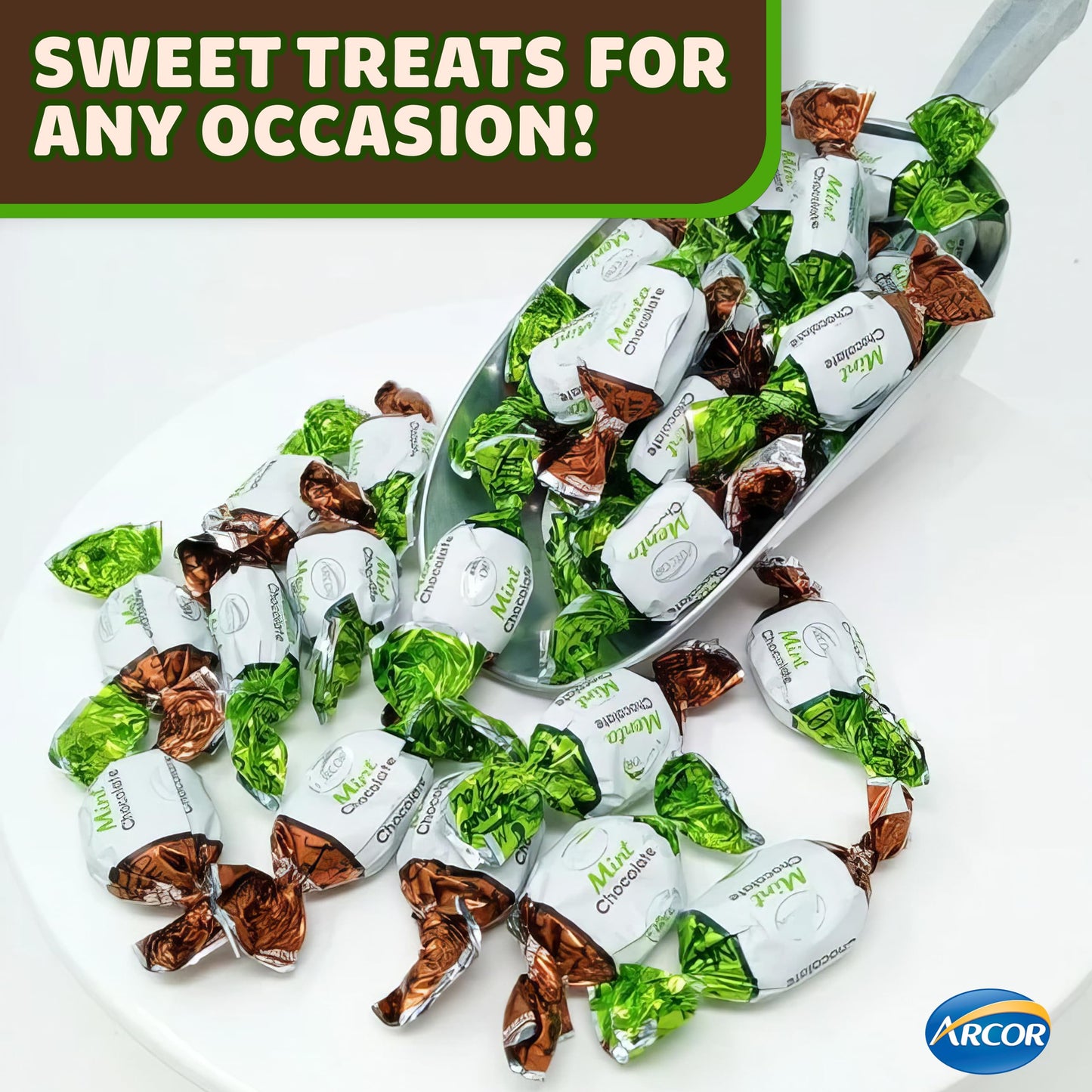 Mint Chocolate Candy Filled - Bulk Individually Wrapped - 5 Pounds Approx 420 Pieces