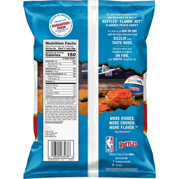 Ruffles Ridged Potato Chips, Flamin' Hot, 8.5 Ounce