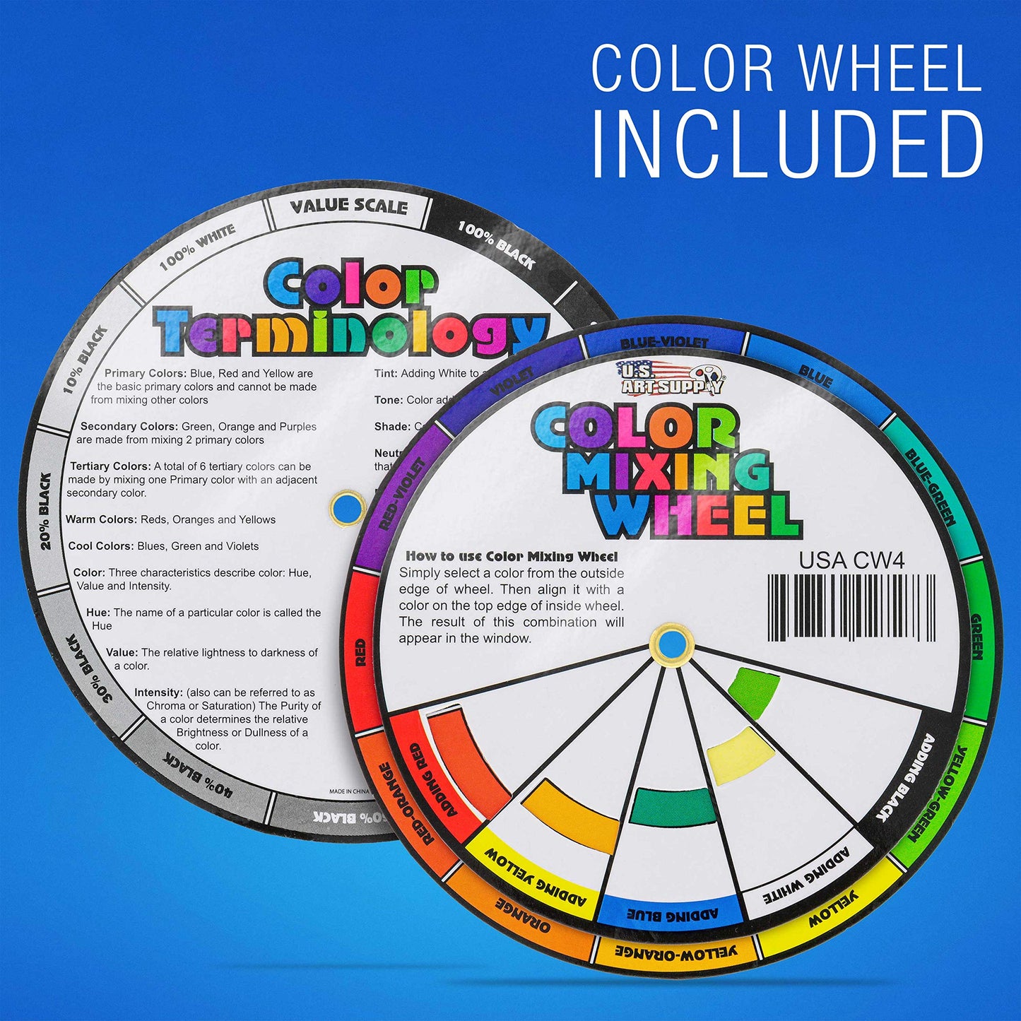 U.S. Cake Supply Large 2-Ounce Bottles Of Each Liquid Candy Food Color 8 Bottle Kit With Mixing Wheel For Chocolate And Candy Coloring