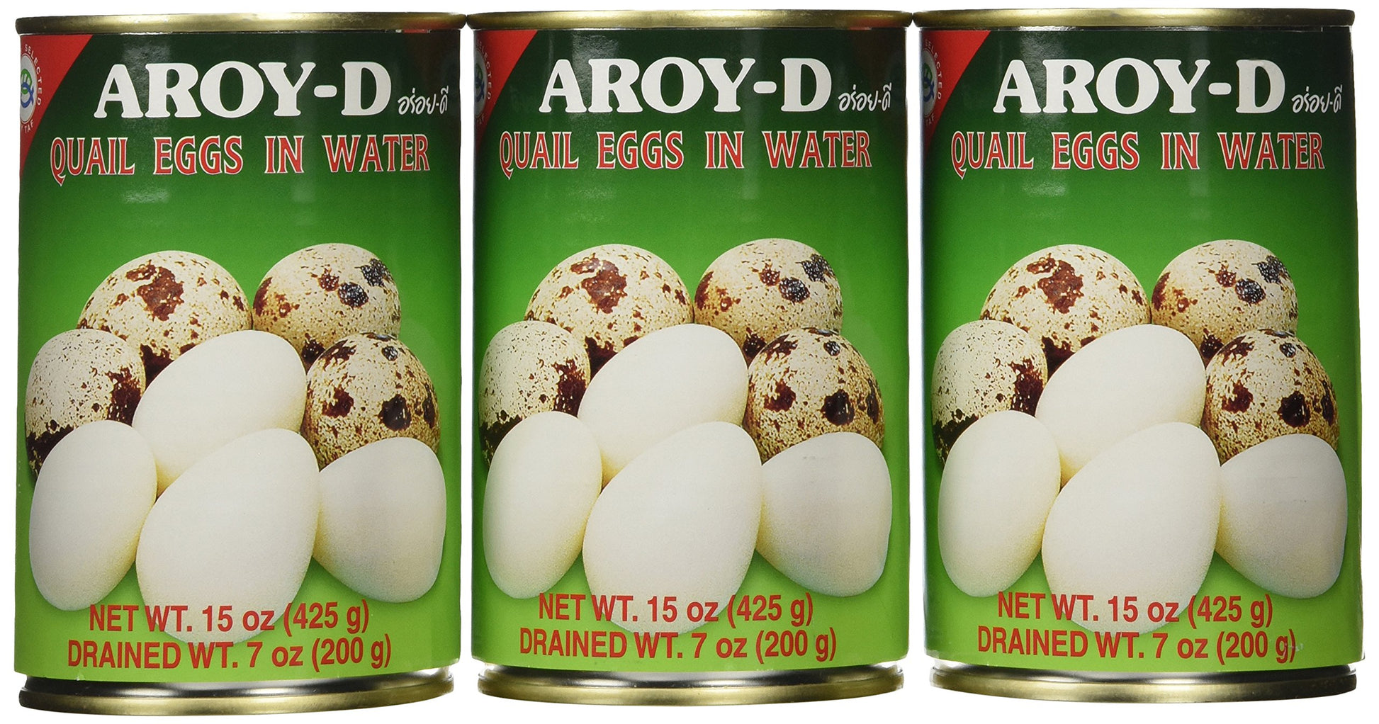 Aroy-D Quail Egg - 15oz (Pack of 3 Cans)