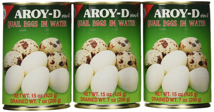 Aroy-D Quail Egg - 15oz (Pack of 3 Cans)