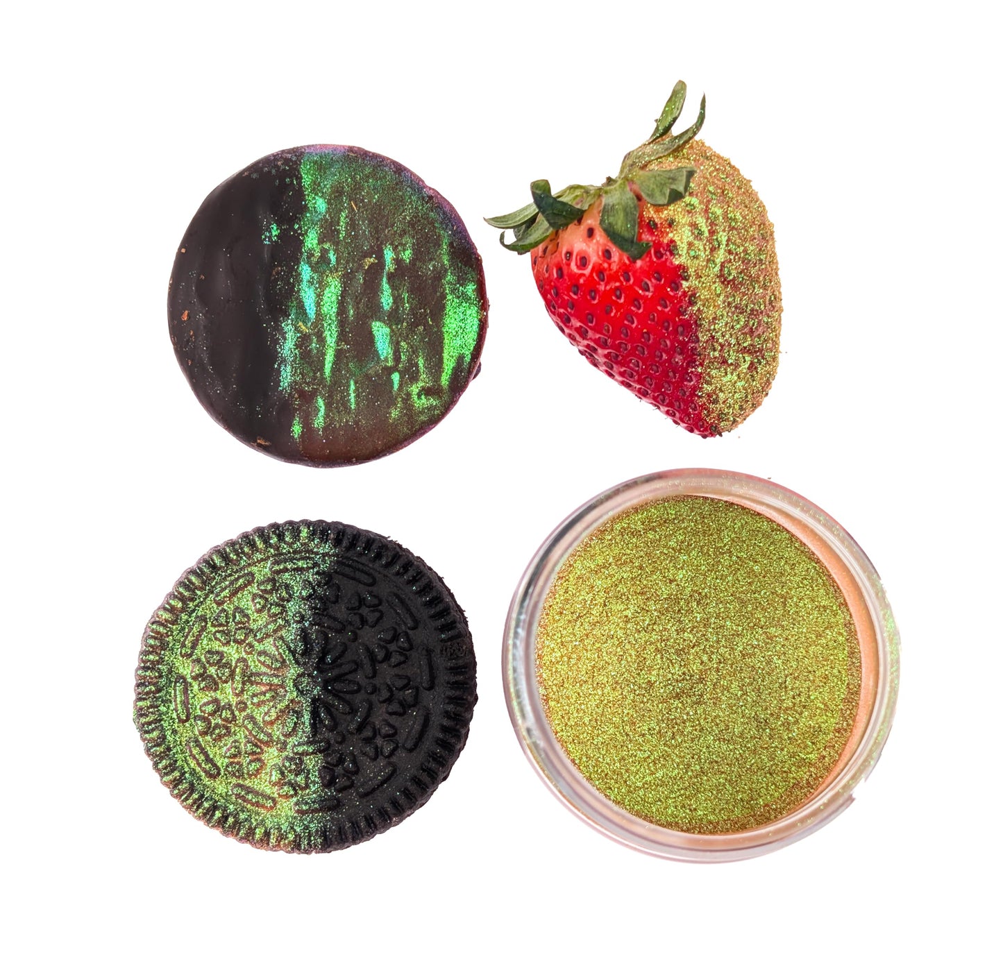 Decosavour Prismatic Green Luster Dust Edible Powder for Cakes & Drinks - 15g - Vegan, Gluten Free, Tasteless