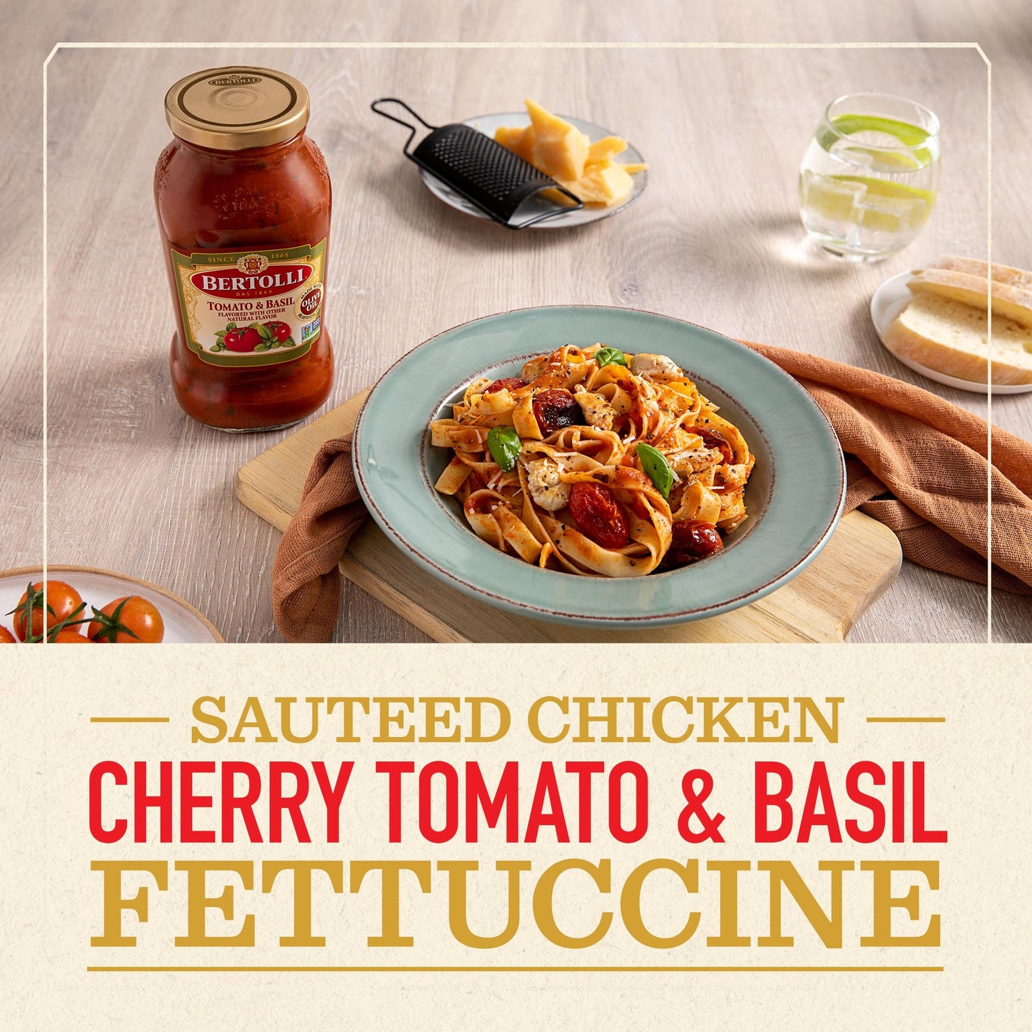 Bertolli Pasta Sauce with Tomato and Basil  Spaghetti Tomato Sauce  24 oz (Pack of 6)