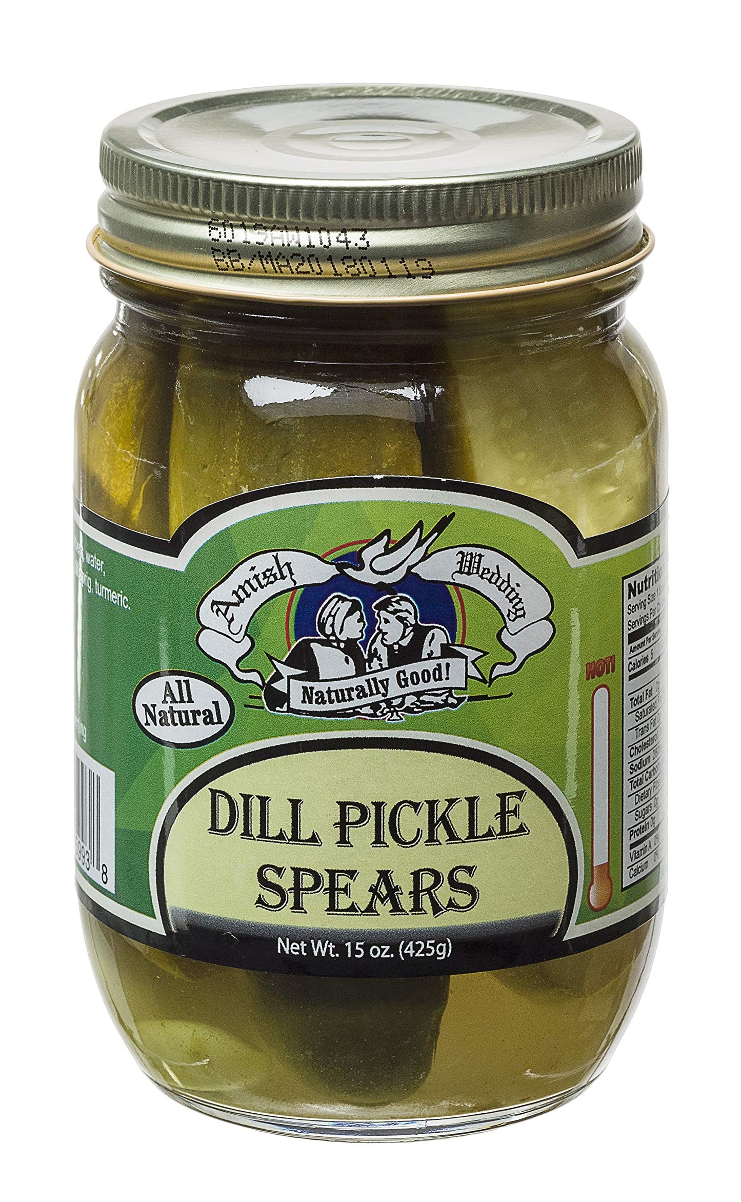 Amish Wedding Dill Pickle Spears 15 Ounces (Pack of 2)