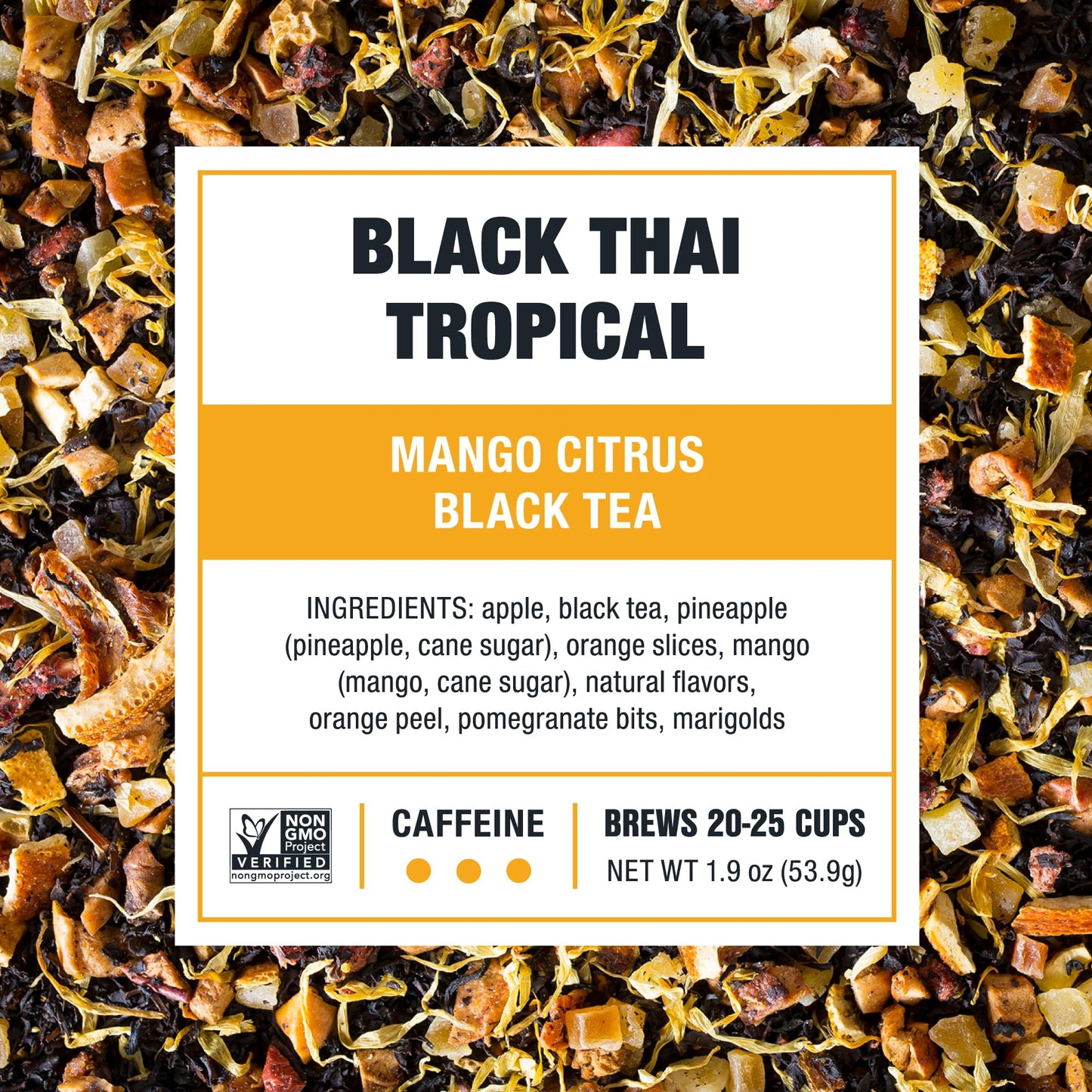 Tiesta Tea Loose Leaf Mango Citrus Black Tea, High Caffeinated, 1.9oz Pouch, Brews Up to 25 Cups, Black Thai Tropical