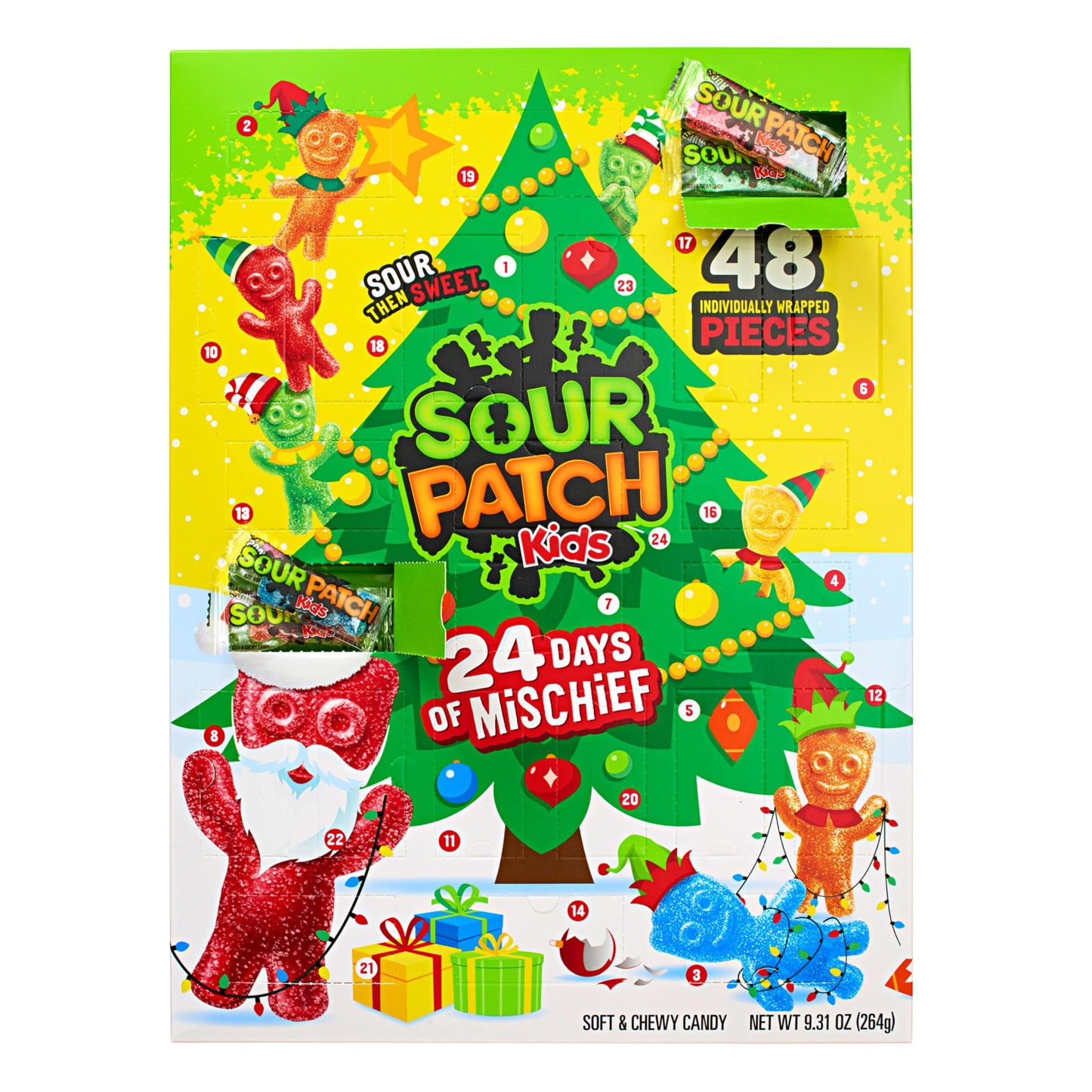 SOUR PATCH KIDS Big Kids Soft & Chewy Candy Holiday Advent Calendar  24 Days (48 Pieces of Candy)