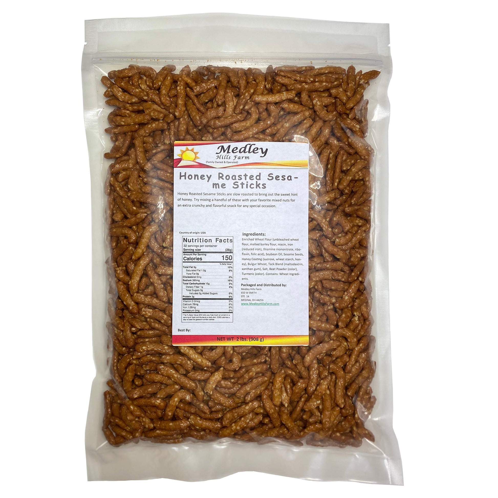 Honey Roasted Sesame Sticks Sesame Sticks 2 Lbs Bulk Delicious & Fresh Snack ''Made In The Usa''