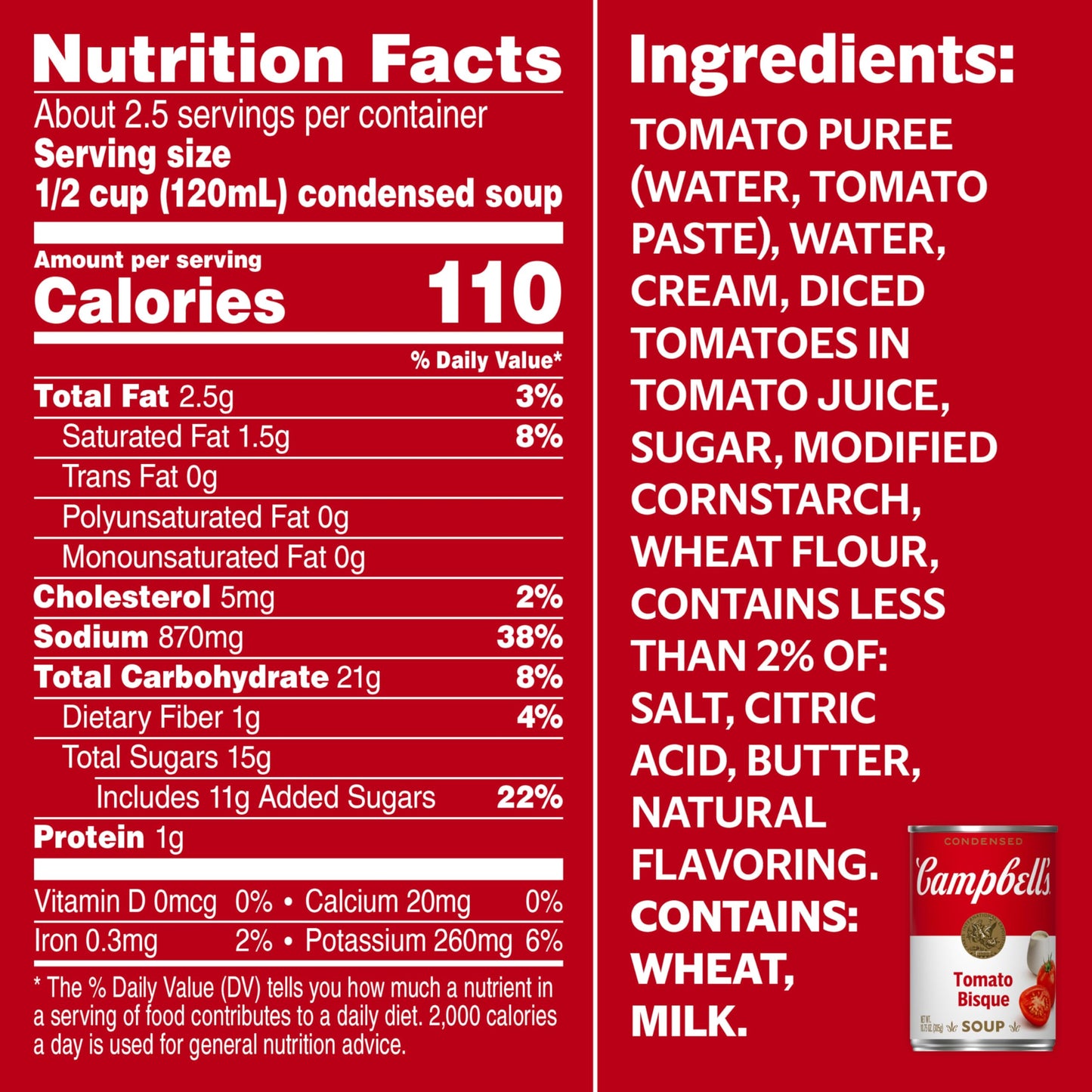 Campbell'S Condensed Tomato Bisque Soup, 10.75 Oz Can