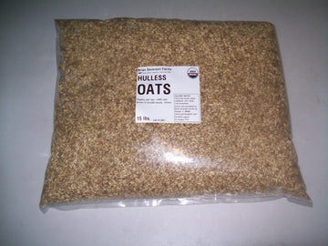 Quality Organic Whole Oat Groats, Raw Hulless Oats, 15 lbs, Organic, Clear Poly Plastic Bag