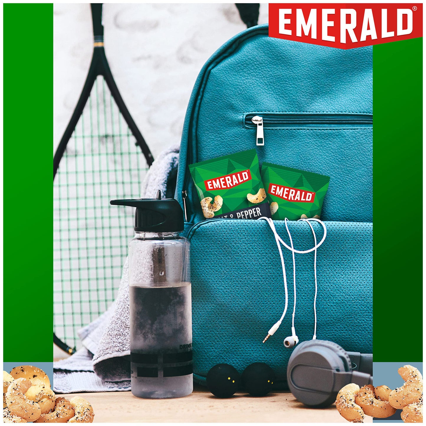 Emerald Nuts Salt And Pepper Seasoned Cashews 7Ct (1-Pack), 100-Calorie Individual Packs, Kosher Certified, Non-Gmo, Contains No