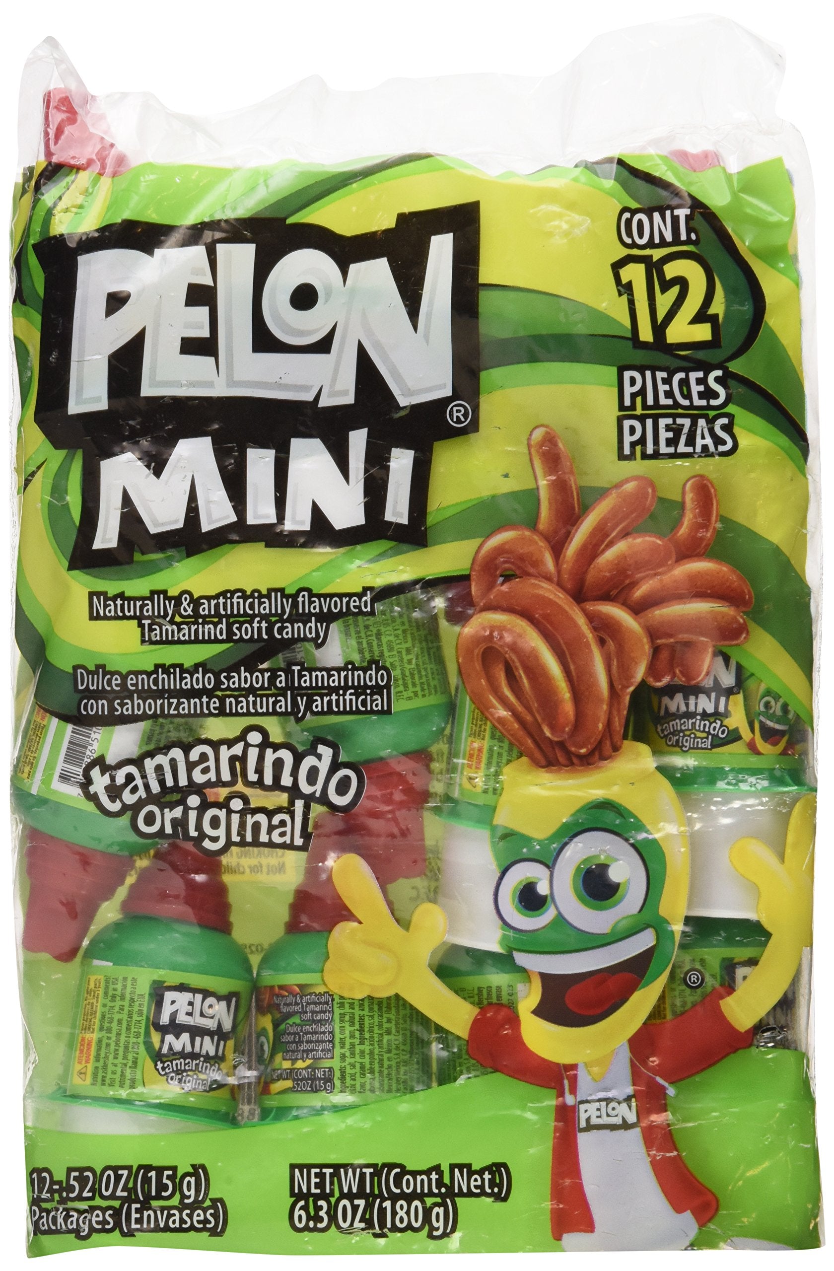 Mini Pelon Pelo Rico Tamarind Push Up Candy, 12-Count, 6.3-Ounce Bag
