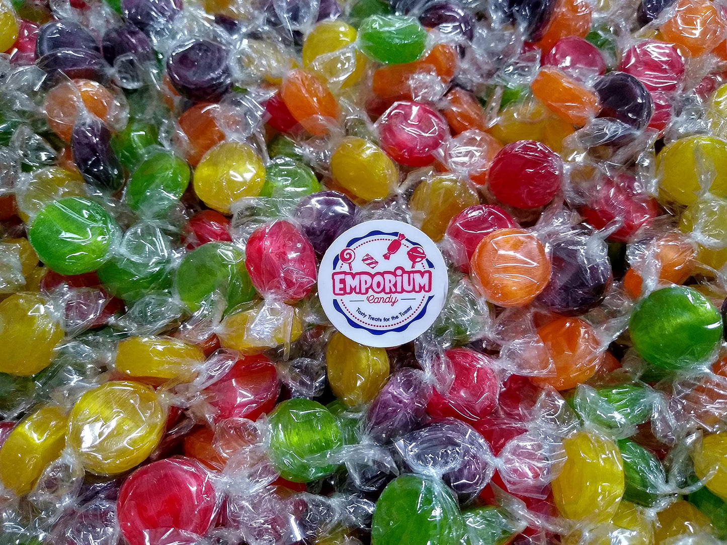 Assorted Flavored Fruit Buttons - 4 lbs of Individually Wrapped Assorted Fresh Sweet Strawberry Orange Grape Raspberry Lemon Sou