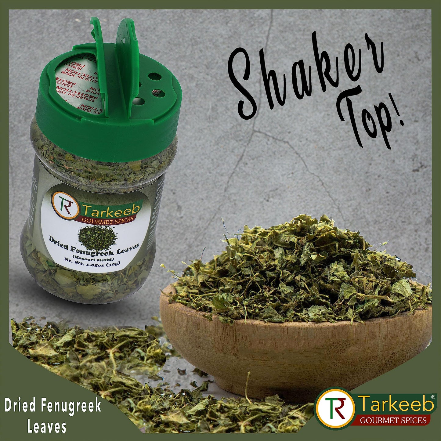 Tarkeeb Fenugreek Leaves Dried (Kasoori Methi) | All Natural | Salt-Free | Vegan | No Colors | Gluten Free | Non-Gmo | Indian Or