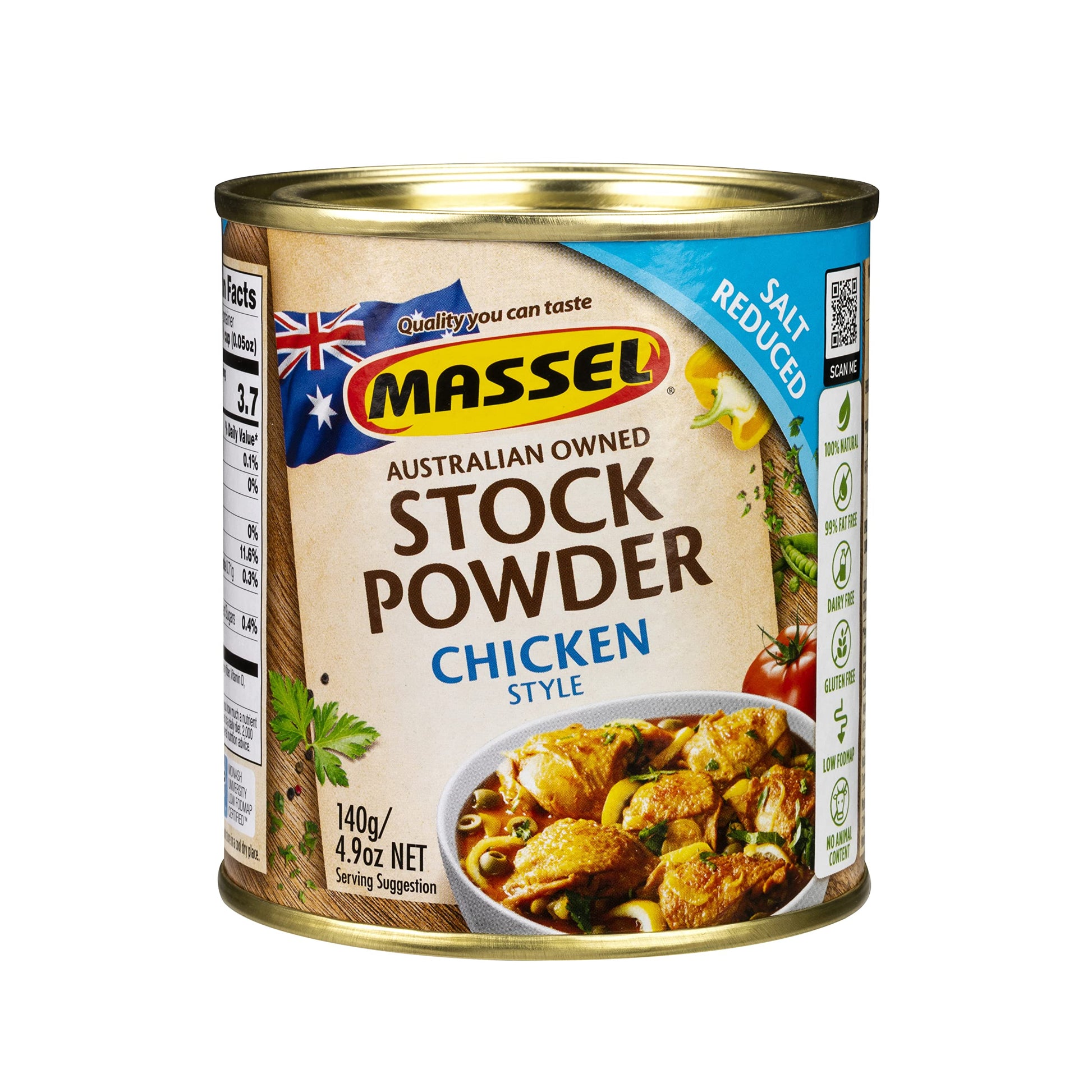Massel Chicken Style Bouillon Powder, Gluten Free, Low Sodium, Low Fodmap Stock, Fat Free, MSG Free, Dairy Free, Non GMO, 0g Tra