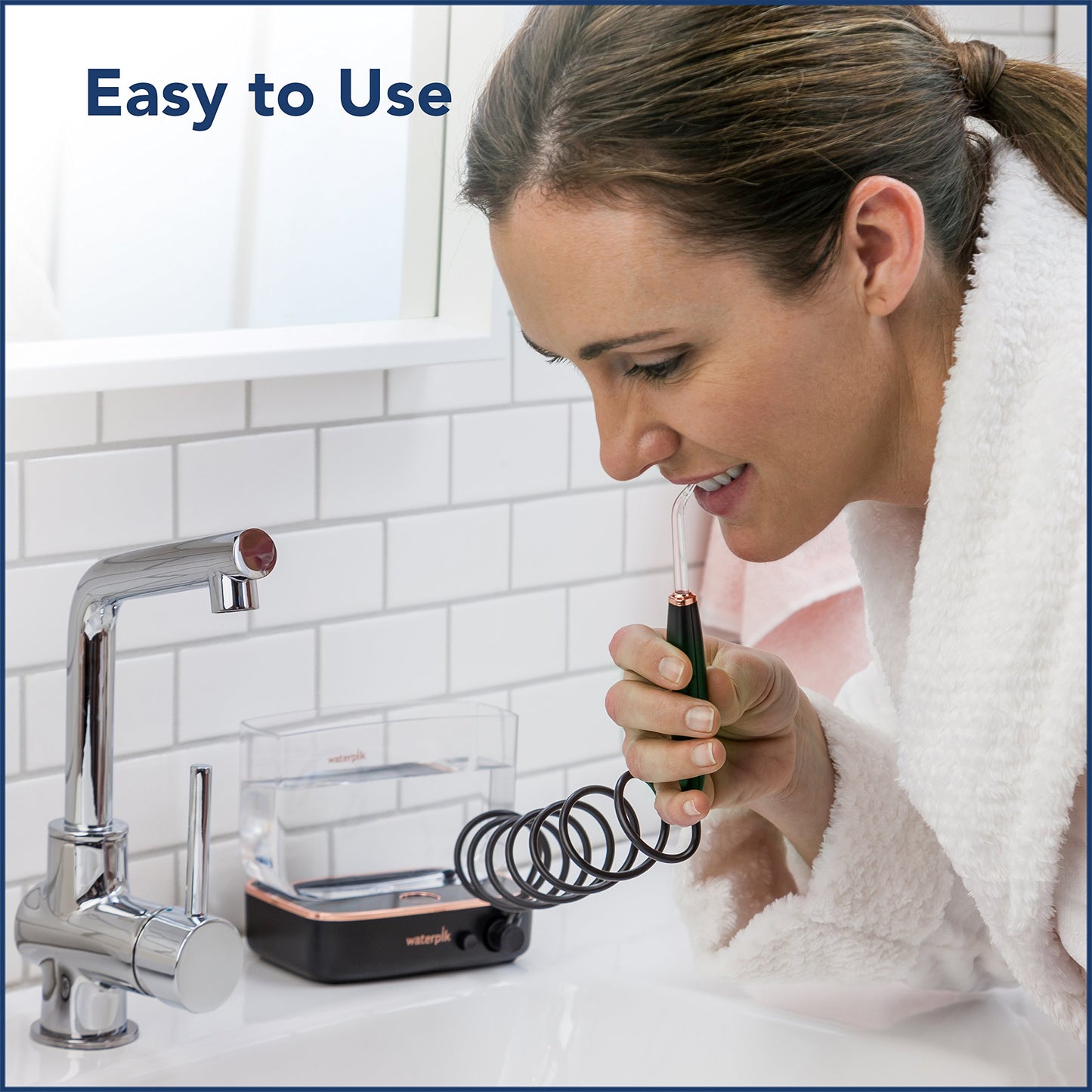 Waterpik Sidekick Portable Water Flosser For Travel & Home, Black/Copper
