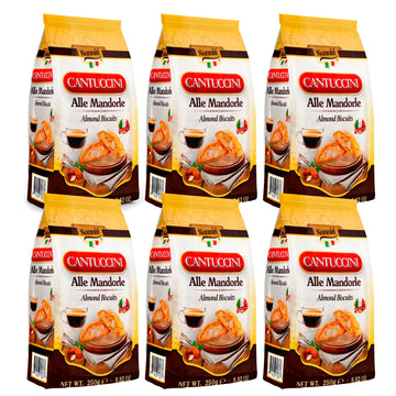 Sanniti Cantuccini Almond Biscuits | Traditional Italian Cookies With Almonds | Product Of Italy  8.8 Oz (250G) (Pack Of 6)
