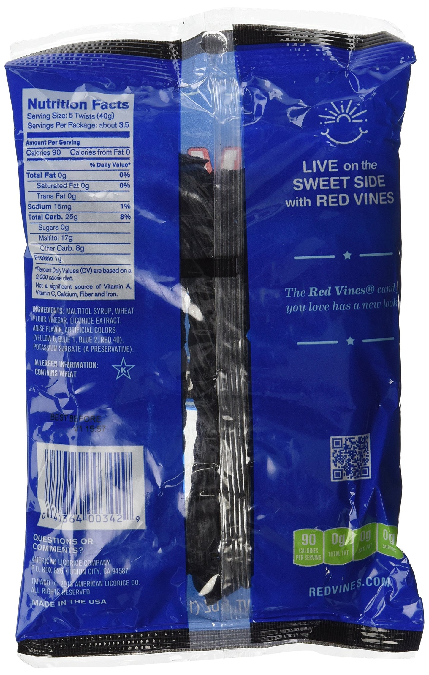 American Licorice Sugar Free Black Licorice Vines, 1 Bag (5 Oz)