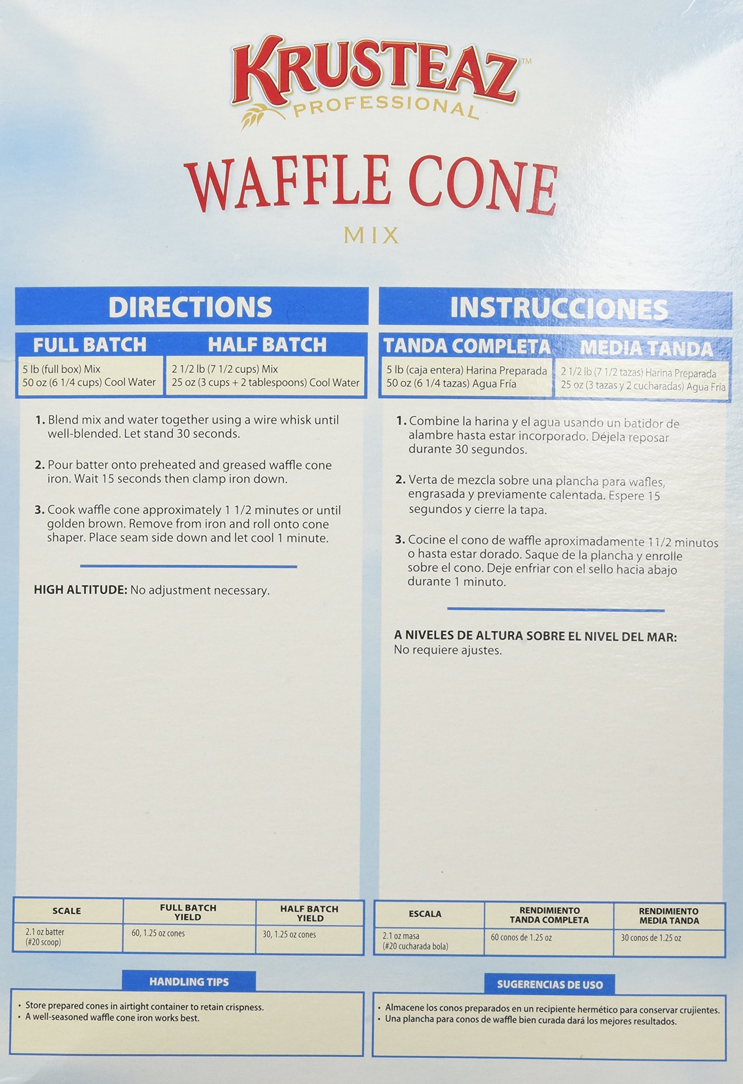 Krusteaz Waffle Cone Mix 5Lb (2 Bags) Restaurant Quality