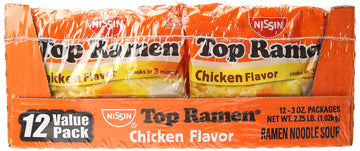Nissin Oodles Of Noodles Top Ramen Chicken Soup, 36 Oz (Pack Of 12)