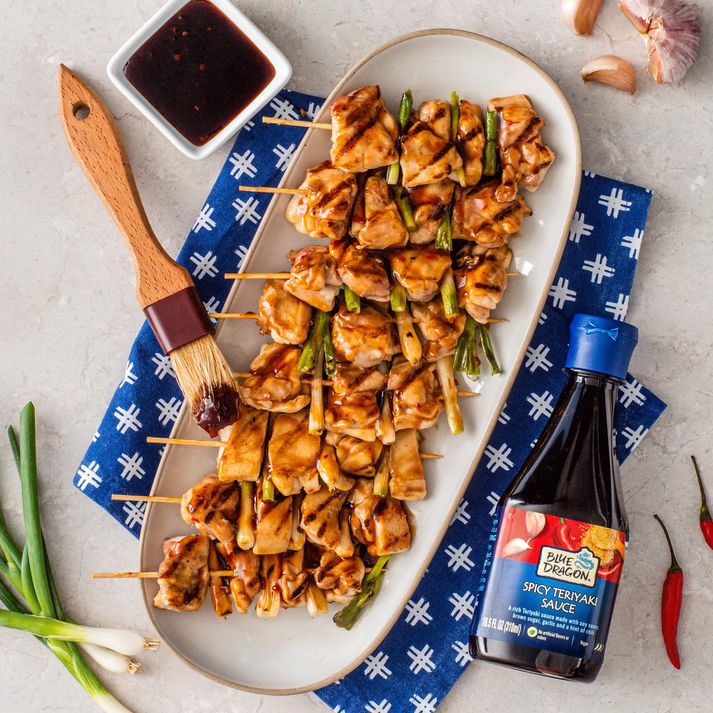 Blue Dragon Spicy Teriyaki Sauce, 10.5 Oz (Pack of 6), Dipping Sauce, Marinade, Squeezy Bottle, Vegan