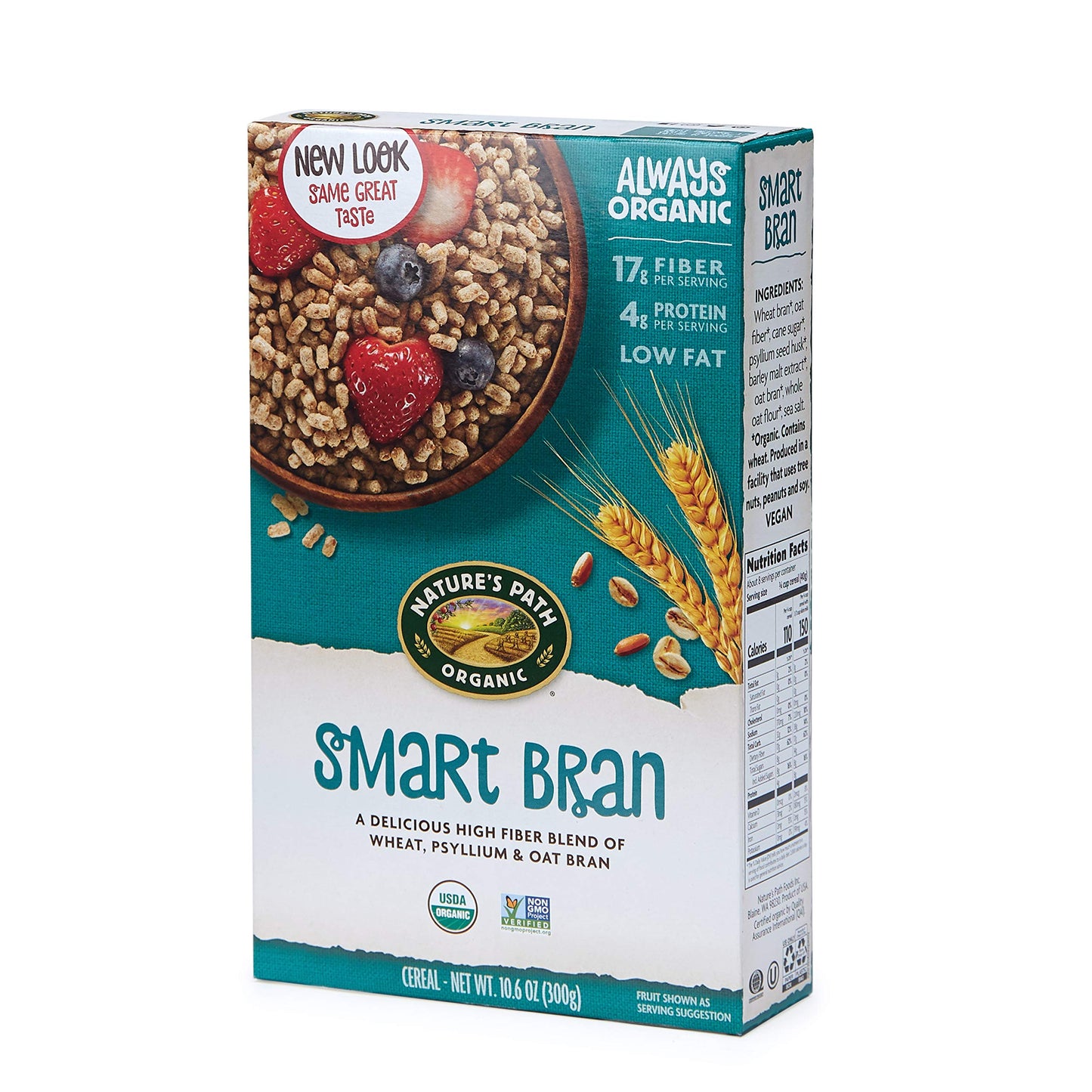Nature'S Path Organic Smart Bran Cereal, 10.6 Ounce (Pack Of 6), Non-Gmo, 17G Fiber, 4G Protein