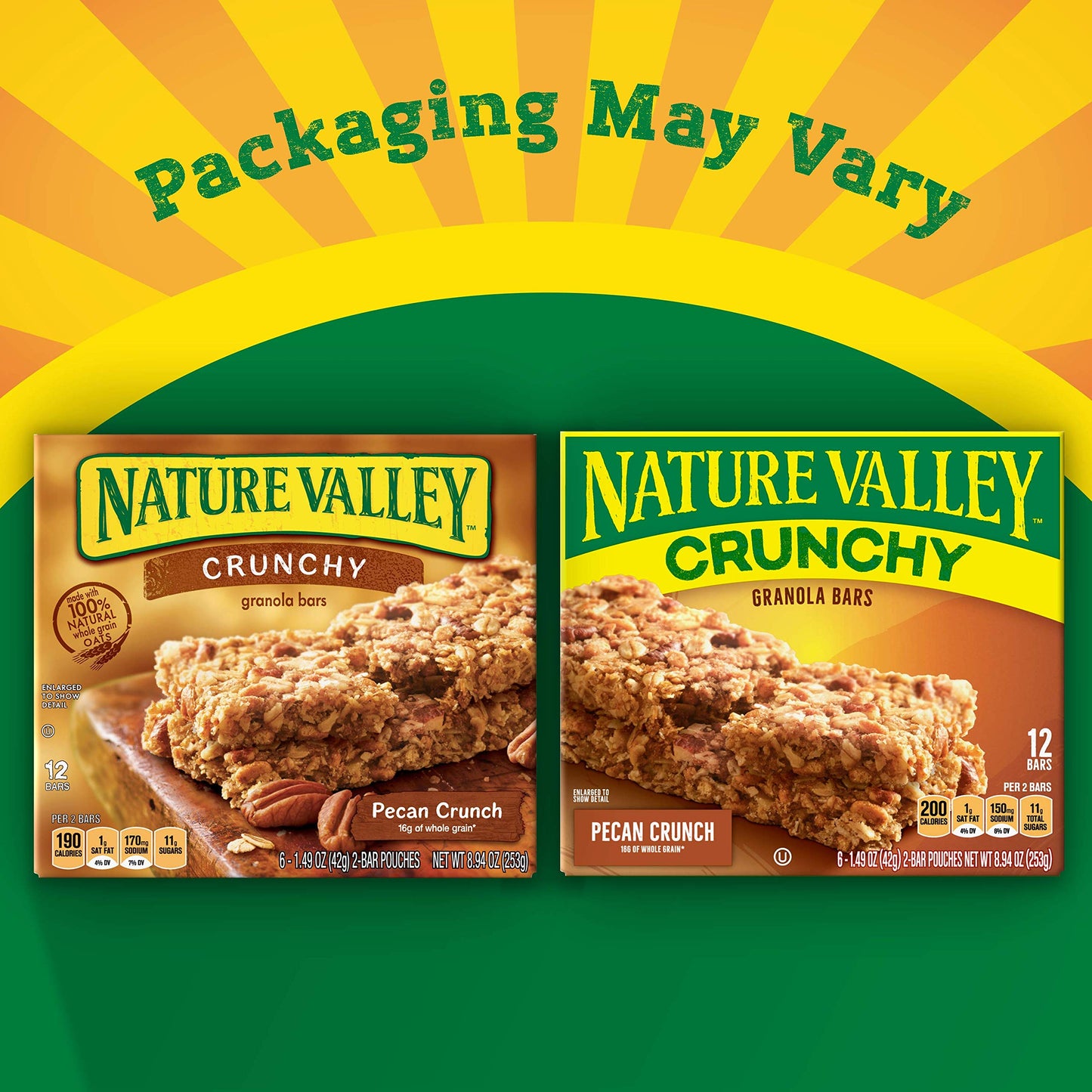 Nature Valley Crunchy Granola Bars, Pecan Crunch, 12 Count, 8.94 OZ, Brown, Model cfuda