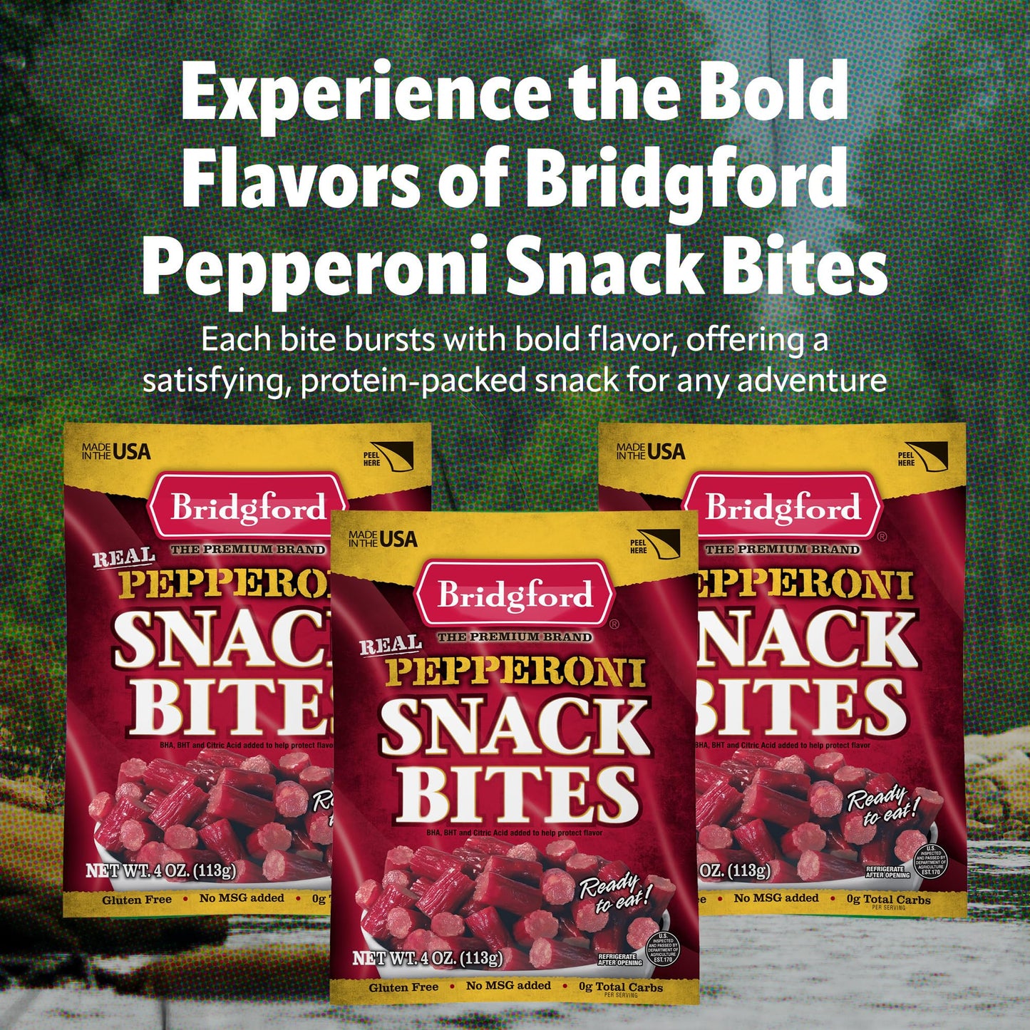Bridgford Pepperoni Snack Bites 4 Oz Pack Of 6 - Ready-To-Eat Pepperoni Snacks For On-The-Go Snacking - Pork And Beef Pepperoni