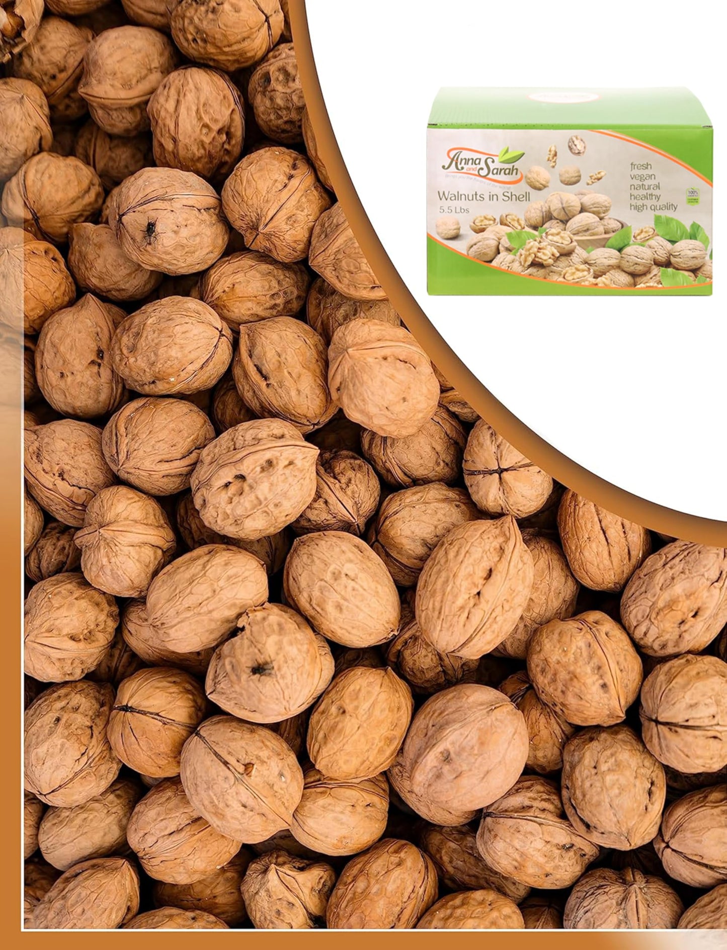 Anna and Sarah Jumbo Walnuts in Shell, Fresh Buttery Taste, 5.5 Lbs