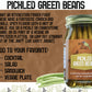 Green Jay Gourmet Pickled Green Beans In A Jar - Fresh Hand Jarred Vegetables For Cooking & Pantry - Home Grown Pre-Prepared Pic