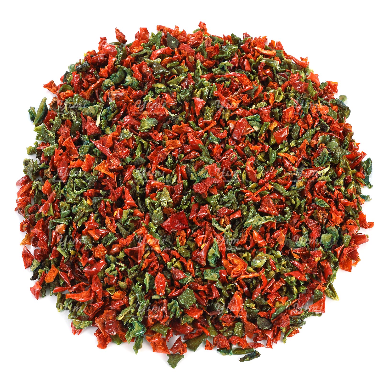 Yimi Dehydrated Dried Red And Green Bell Peppers Mix Veggies, Mixed Bell Pepper Flakes Dry Vegetables Soup, Ideal For St. Patric