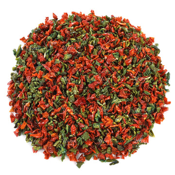 Yimi Dehydrated Dried Red And Green Bell Peppers Mix Veggies, Mixed Bell Pepper Flakes Dry Vegetables Soup, Ideal For St. Patric