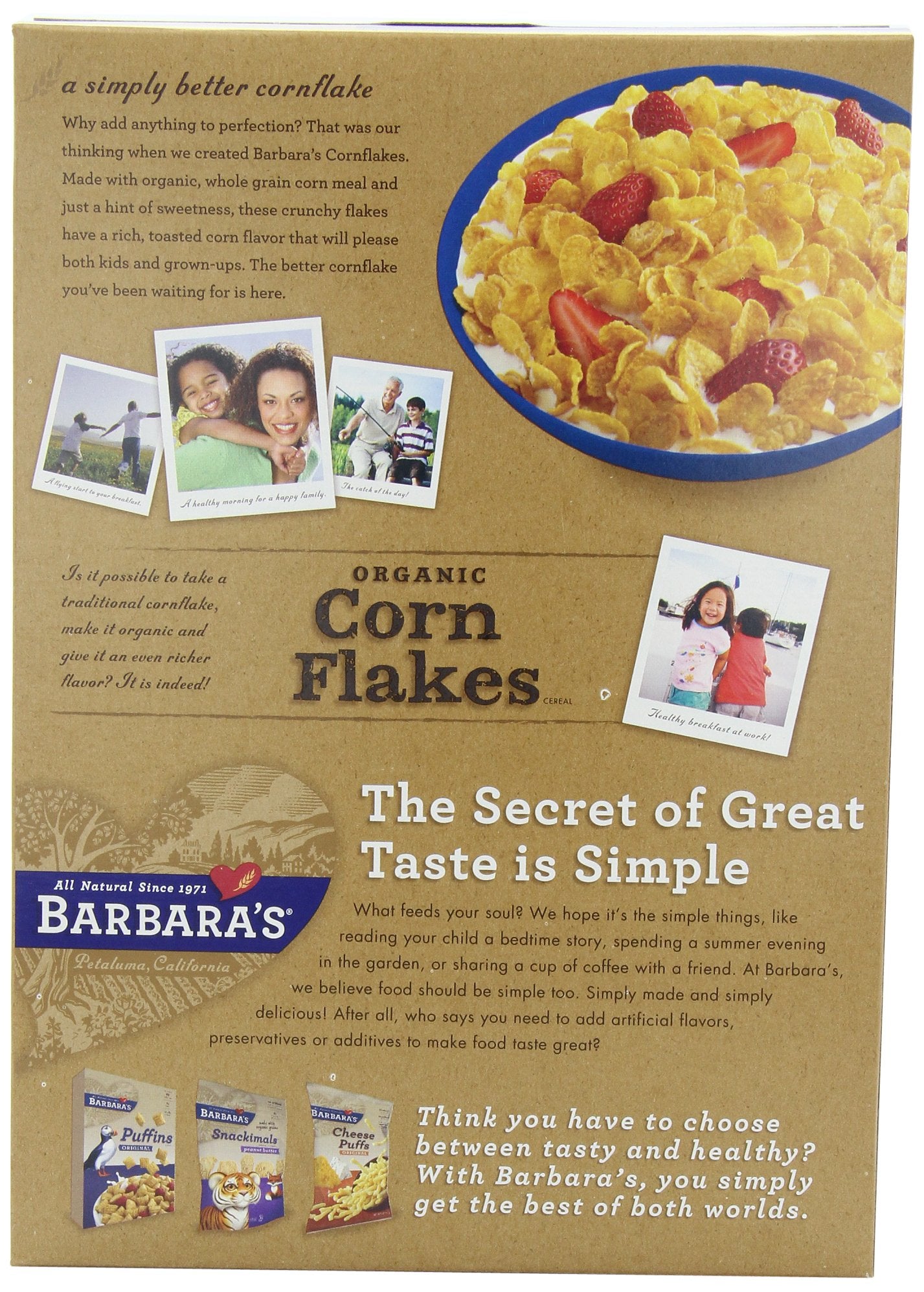 Barbara'S Bakery Corn Flakes, Fruit Juice Sweetened, 9-Ounce Boxes (Pack Of 6)