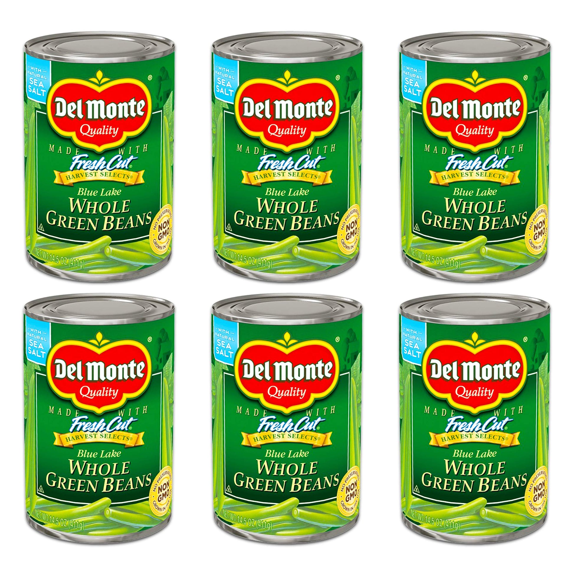 Del Monte, Cut Green Beans, 14.5oz Can (Pack of 6)
